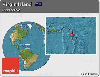 Satellite Location Map of Virgin Island