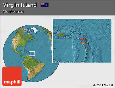 Satellite Location Map of Virgin Island