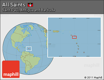 Savanna Style Location Map of All Saints