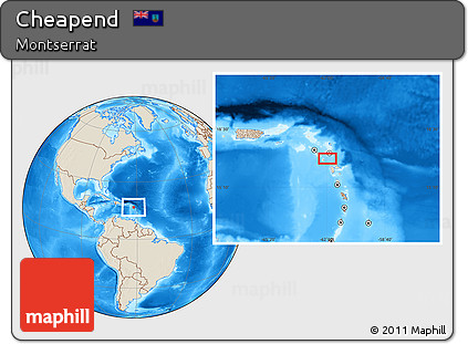 Shaded Relief Location Map of Cheapend
