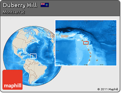 Shaded Relief Location Map of Duberry Hill
