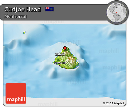 Physical Panoramic Map of Cudjoe Head