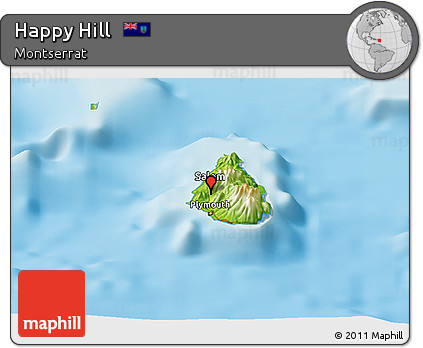 Physical Panoramic Map of Happy Hill