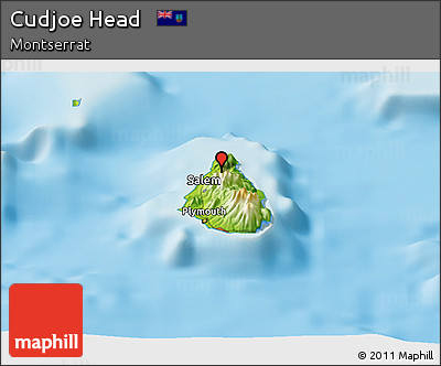 Physical Panoramic Map of Cudjoe Head