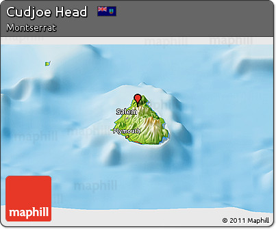Physical Panoramic Map of Cudjoe Head