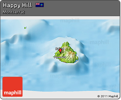 Physical Panoramic Map of Happy Hill