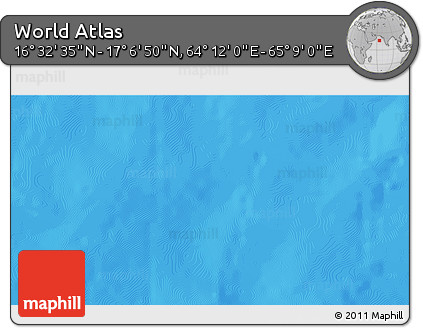 Physical 3D Map of the Area around 16° 49' 43" N, 64° 40' 30" E