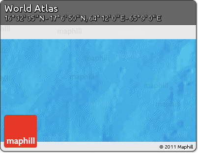 Physical 3D Map of the Area around 16° 49' 43" N, 64° 40' 30" E