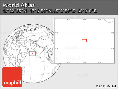 Blank Location Map of the Area around 16° 49' 43" N, 65° 31' 30" E