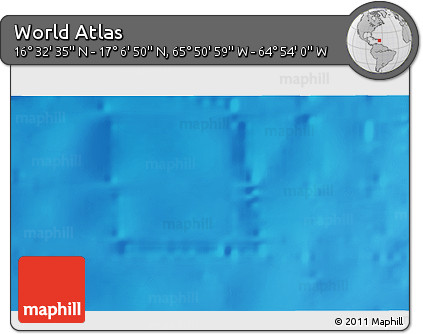 Physical 3D Map of the Area around 16° 49' 43" N, 65° 22' 30" W