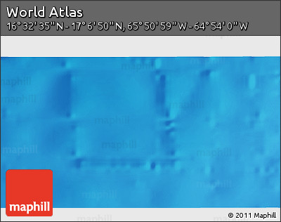 Physical 3D Map of the Area around 16° 49' 43" N, 65° 22' 30" W