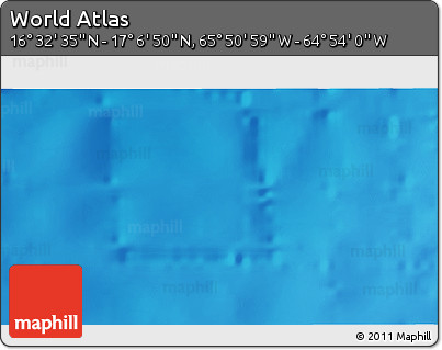 Physical 3D Map of the Area around 16° 49' 43" N, 65° 22' 30" W