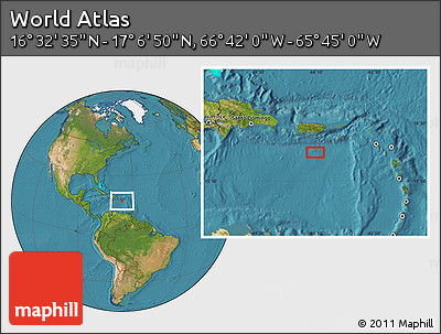Satellite Location Map of the Area around 16° 49' 43" N, 66° 13' 29" W