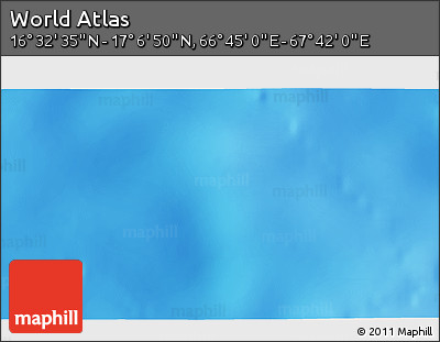 Physical 3D Map of the Area around 16° 49' 43" N, 67° 13' 29" E