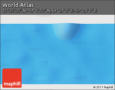 Physical 3D Map of the Area around 16° 49' 43" N, 68° 55' 30" E