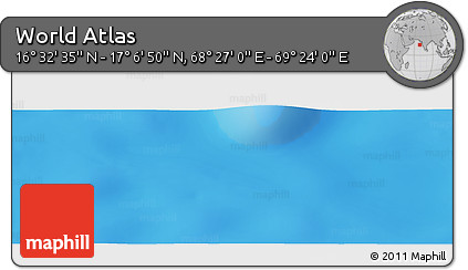 Physical Panoramic Map of the Area around 16° 49' 43" N, 68° 55' 30" E