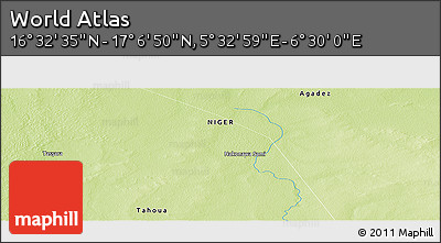 Physical Panoramic Map of the Area around 16° 49' 43" N, 6° 1' 30" E