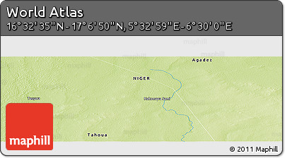 Physical Panoramic Map of the Area around 16° 49' 43" N, 6° 1' 30" E