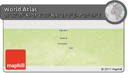 Physical Panoramic Map of the Area around 16° 49' 43" N, 6° 52' 30" E