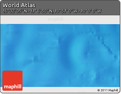Physical 3D Map of the Area around 16° 49' 43" N, 70° 28' 29" W