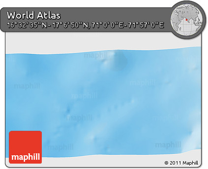 Physical 3D Map of the Area around 16° 49' 43" N, 71° 28' 29" E