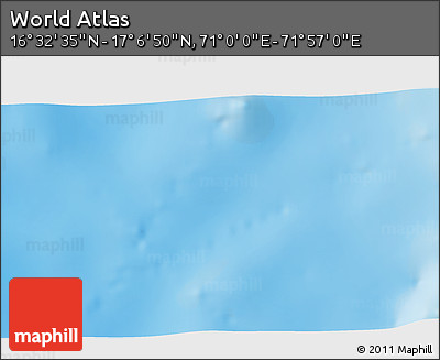 Physical 3D Map of the Area around 16° 49' 43" N, 71° 28' 29" E