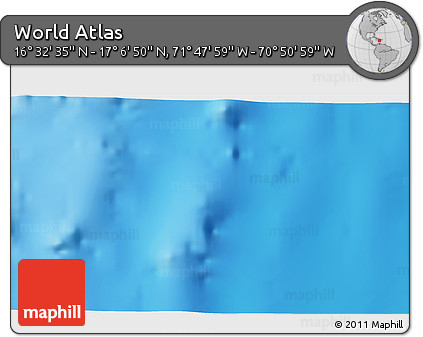 Physical 3D Map of the Area around 16° 49' 43" N, 71° 19' 29" W
