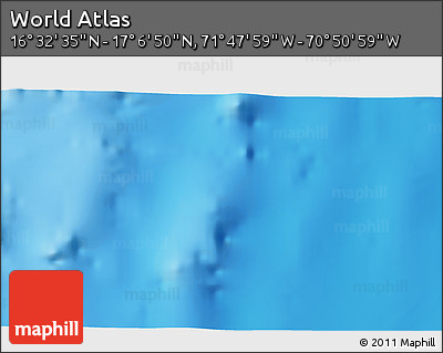 Physical 3D Map of the Area around 16° 49' 43" N, 71° 19' 29" W