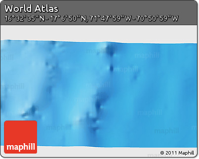 Physical 3D Map of the Area around 16° 49' 43" N, 71° 19' 29" W