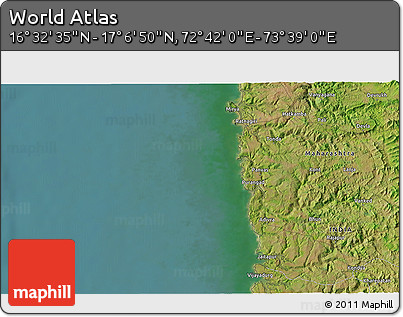 Satellite 3D Map of the Area around 16° 49' 43" N, 73° 10' 30" E