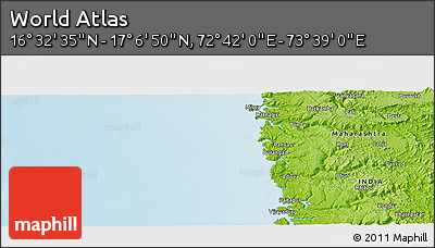 Physical Panoramic Map of the Area around 16° 49' 43" N, 73° 10' 30" E
