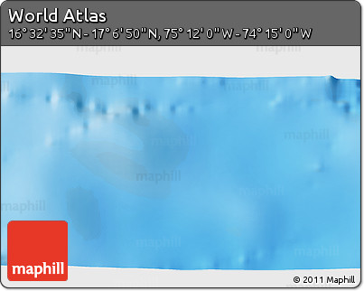 Shaded Relief 3D Map of the Area around 16° 49' 43" N, 74° 43' 29" W