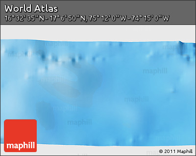 Shaded Relief 3D Map of the Area around 16° 49' 43" N, 74° 43' 29" W