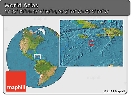 Satellite Location Map of the Area around 16° 49' 43" N, 75° 34' 29" W