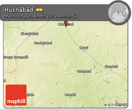 Physical Map of Husnābād