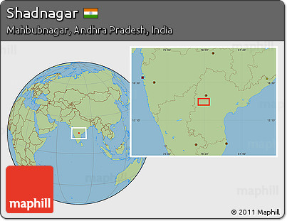 Savanna Style Location Map of Shadnagar