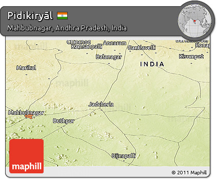 Physical Panoramic Map of Pidikiryāl