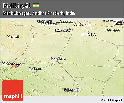 Physical Panoramic Map of Pidikiryāl