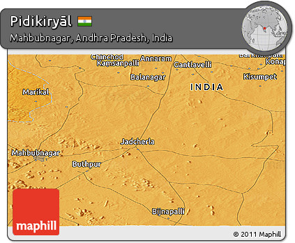 Political Panoramic Map of Pidikiryāl