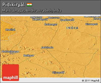 Political Panoramic Map of Pidikiryāl