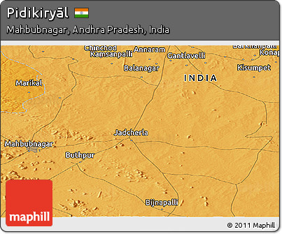 Political Panoramic Map of Pidikiryāl