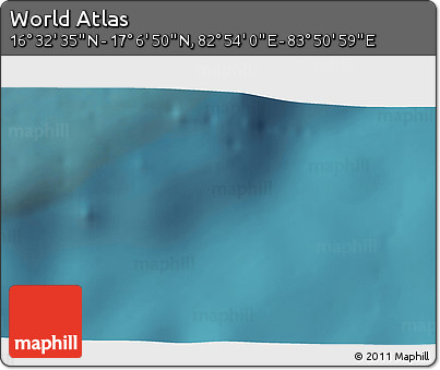 Satellite 3D Map of the Area around 16° 49' 43" N, 83° 22' 30" E