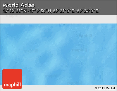 Physical 3D Map of the Area around 16° 49' 43" N, 85° 55' 30" E