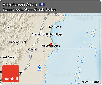 Shaded Relief Map of Freetown Area