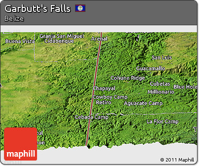 Satellite Panoramic Map of Garbutt's Falls