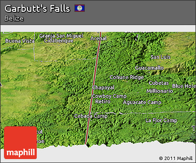Satellite Panoramic Map of Garbutt's Falls