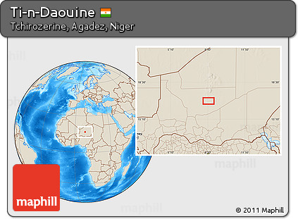 Shaded Relief Location Map of Ti-n-Daouine