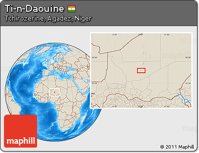 Shaded Relief Location Map of Ti-n-Daouine