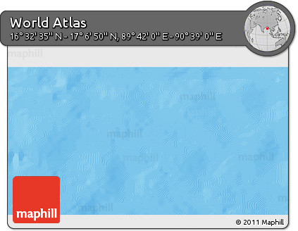 Physical 3D Map of the Area around 16° 49' 43" N, 90° 10' 30" E