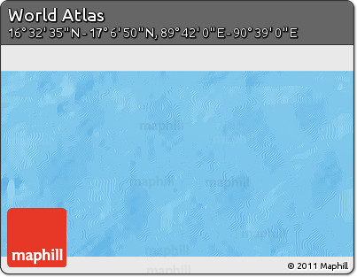 Physical 3D Map of the Area around 16° 49' 43" N, 90° 10' 30" E